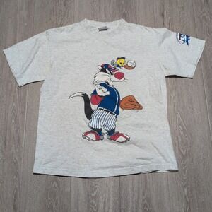 Vintage 90s ACME Looney Tunes‎ Sylvester Tweety Sluggers M Single Stitch T-Shirt